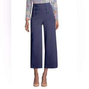 Alice + Olivia Navy Ferris Sailor Crop Pants.